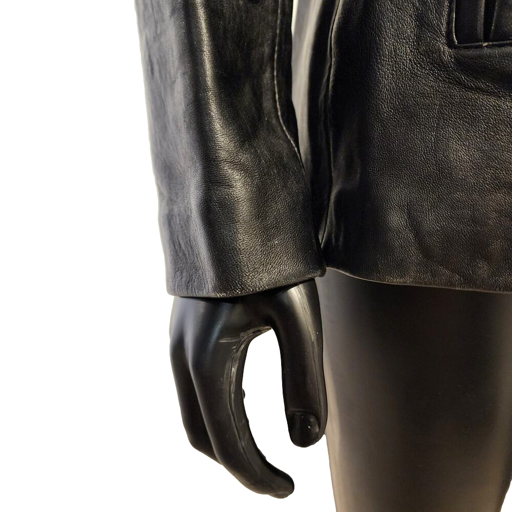PETITE SOPHISTICATE WOMEN'S GENUINE LAMB LEATHER WING COLLAR ZIP JACKET - Picture 10 of 16